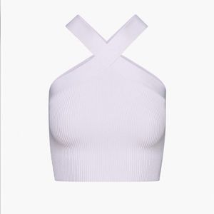 Aritzia: Babaton Sculpt Knit Criss Cross Cropped Tank in Dusted Lilac